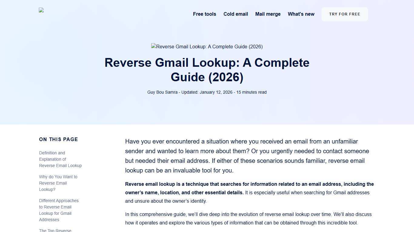 Reverse Gmail Lookup: A Complete Guide (2026)